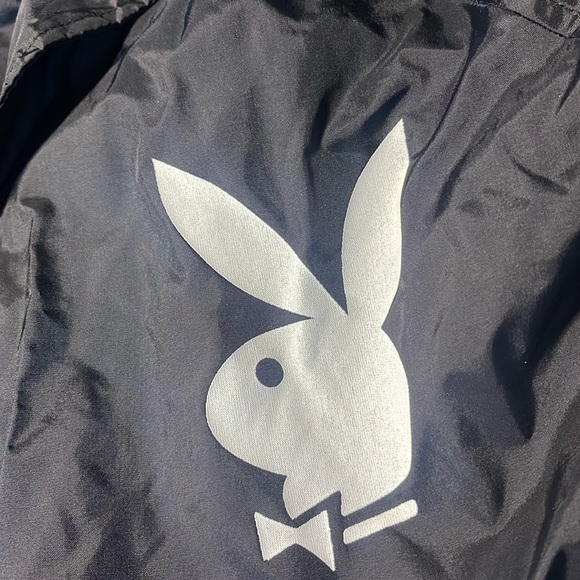 Black playboy windbreaker jacket - Picture 3 of 4